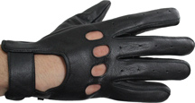 Leather Driving Gloves with Knucle Holes